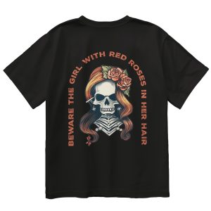 Skull and Roses Oversized Graphic Tee